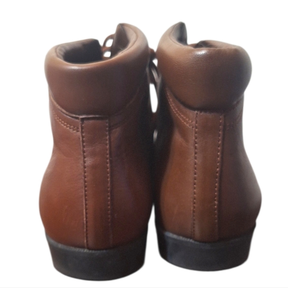 Danexx Brown Leather Ankle Lace Up Women's Boots Size 7M - Picture 3 of 7